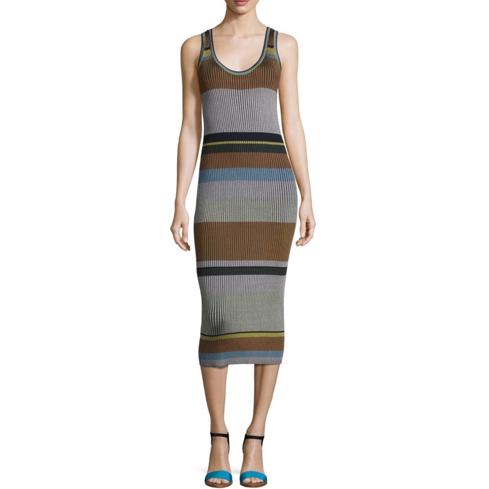 Diane von Furstenberg Striped Ribbed Tank Dress